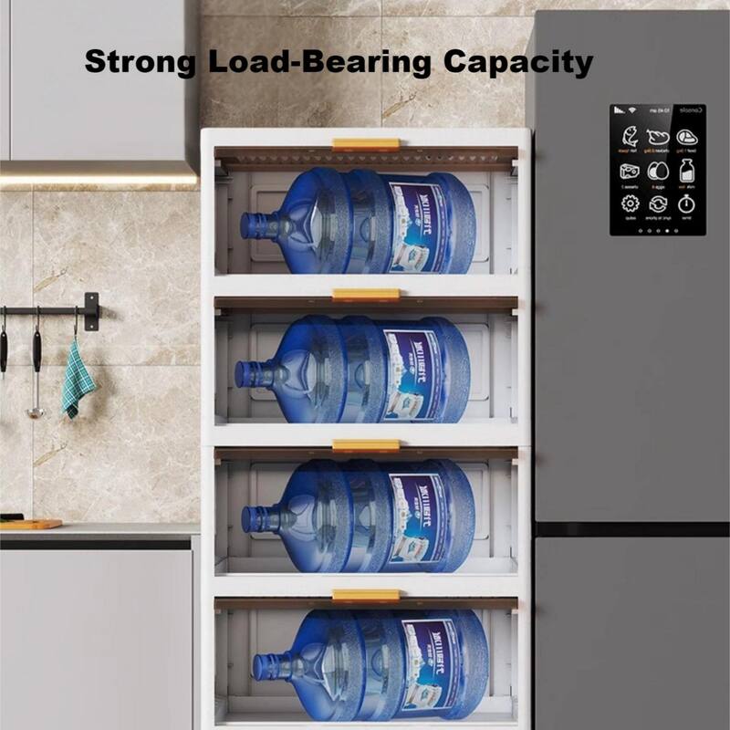 Kitchen Cabinet, Flip Open Storage Box With Wheels, Movable Storage Cabinet, Kitchen Shelf, Movable Storage Box-White