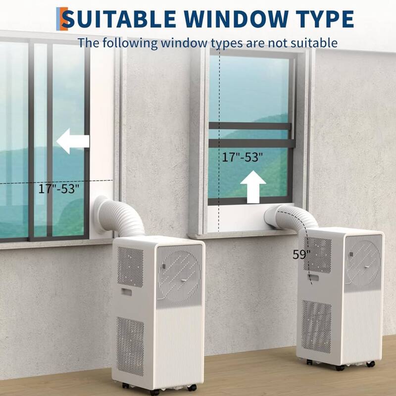 8,000 BTU 3-in-1 Quiet Portable Air Conditioner for Campervan, Office, and Temporary Spaces - N/A