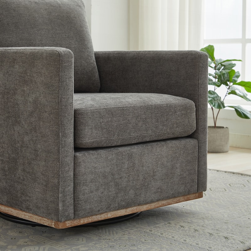 30.7"W Square Upholstered Swivel Accent Chair