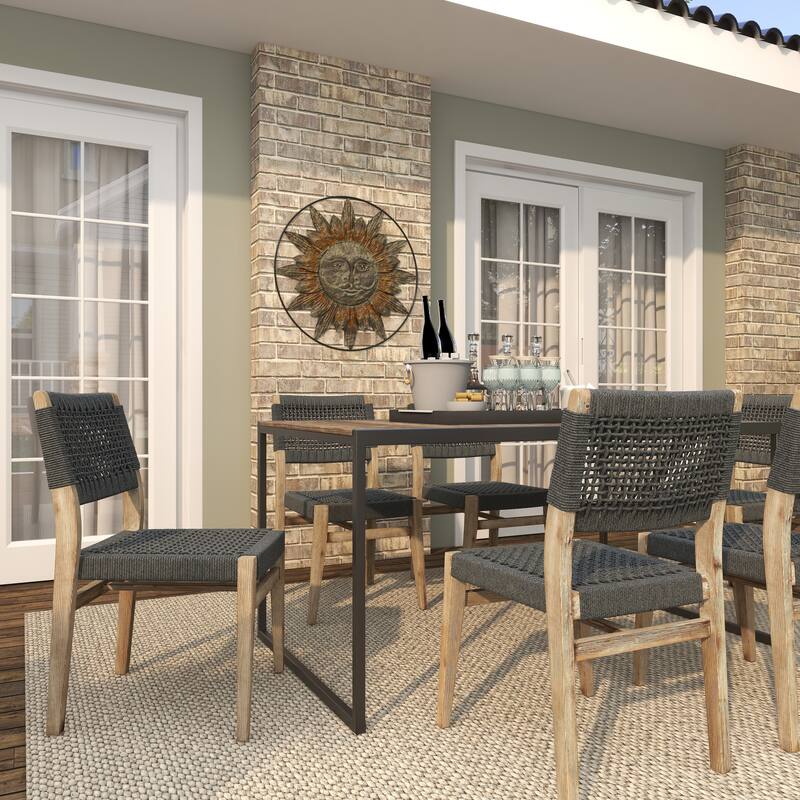 Dark Grey Wood Contemporary Outdoor Sofa or Chair