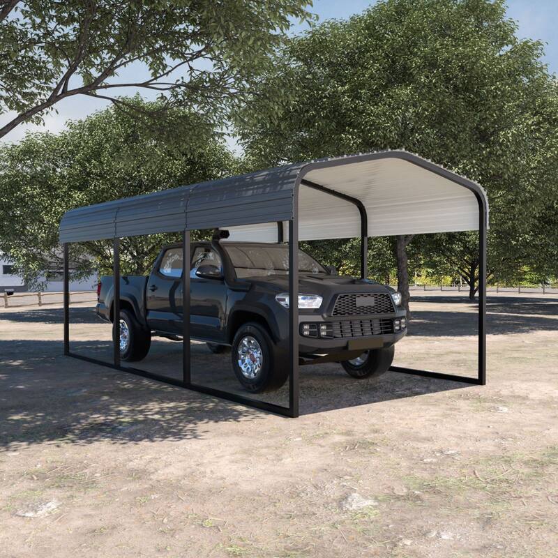VEIKOUS Heavy Duty Metal Carport Galvanized Steel Shelter for Cars, Boats, and Tractors