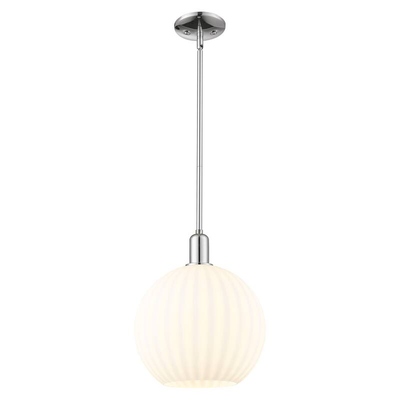 Innovations Lighting Endless Possibilities Arcadia - White Venetian - 1 Light 12" Stem Hung Mini Pendant - Polished Chrome