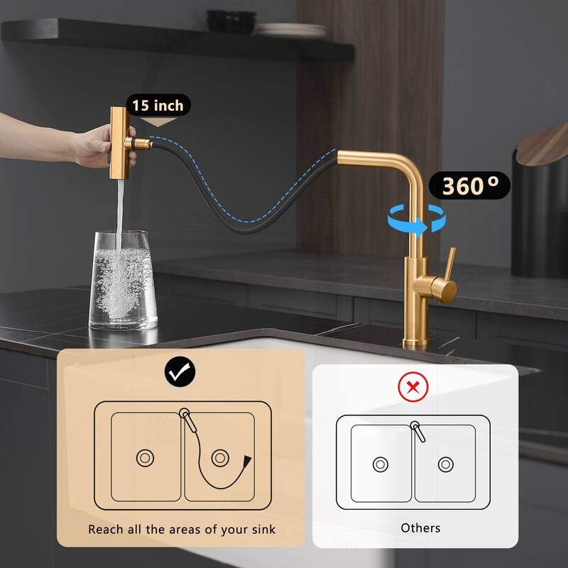 Versatile Kitchen Sink Faucet with Pull Out Sprayer