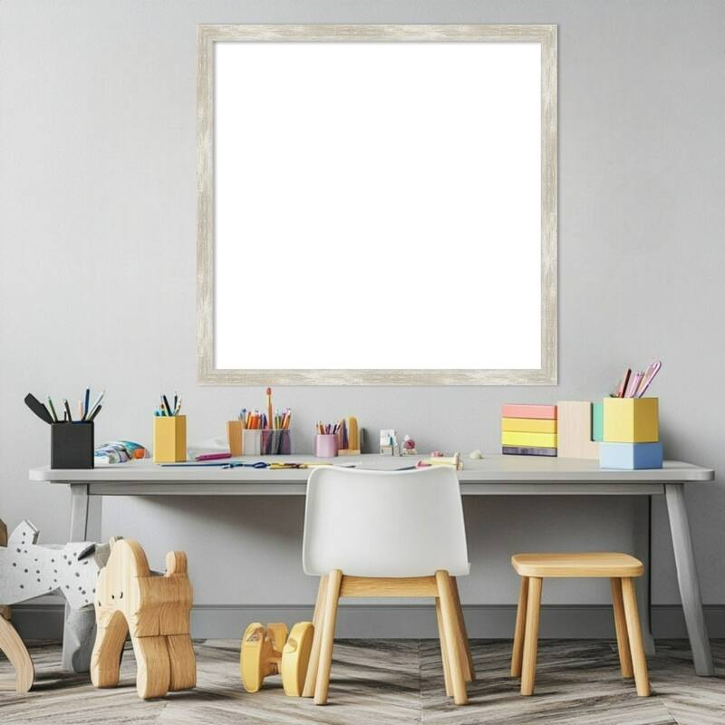 Amanti Art Crackled Metallic Narrow Framed Dry Erase Magnetic Board