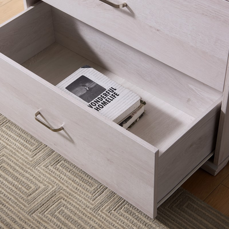DH BASIC Contemporary 4-Drawer Chest with Bar Pulls by Denhour