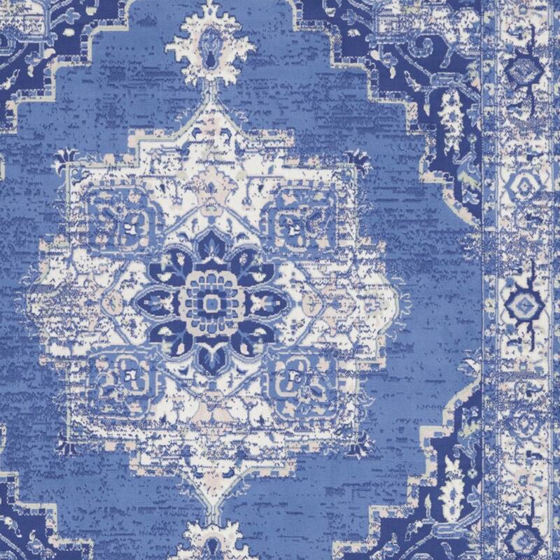 Javug Power Loomed Distressed Floral Non Skid Stain Resistant Area Rug By HomeRoots - 120' X '84' X '0.39