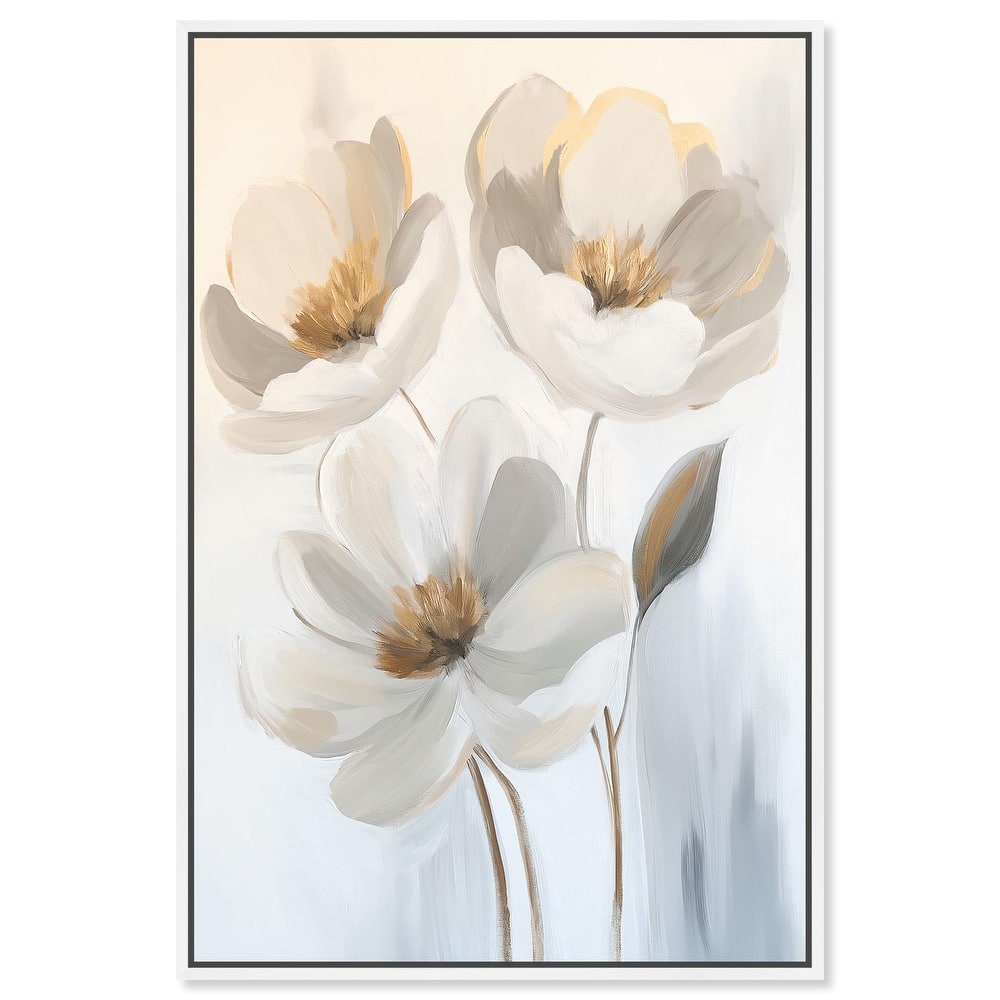 Silvered Flora I Canvas by Art Remedy