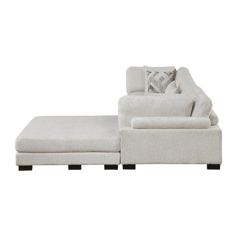 Abbeville Microfiber 4-Piece Modular Sectional with Ottoman