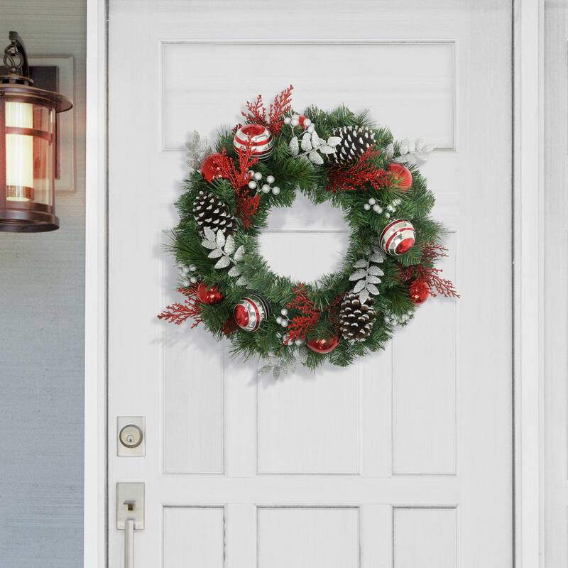 Puleo International 24" Decorated Artificial Wreath