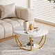 preview thumbnail 22 of 43, 31.7" Round Coffee Table, Rustic 2-Tier Center Table with Storage Open Shelves