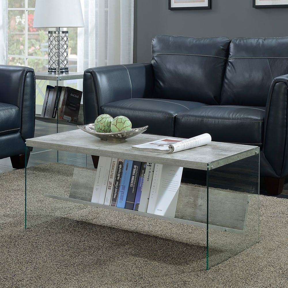 Convenience Concepts SoHo Glass Coffee Table with Shelf