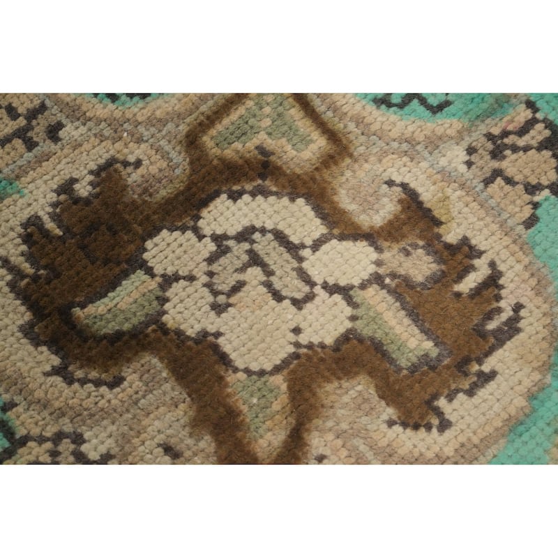 Hand Knotted Oriental 100% Wool Carpet Traditional Floral Green Tabriz Area Rug - 11' 1'' X 8' 2''