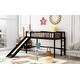 preview thumbnail 4 of 7, Charming Twin Size Low Loft Bed with Slide and Easy Climb Ladder