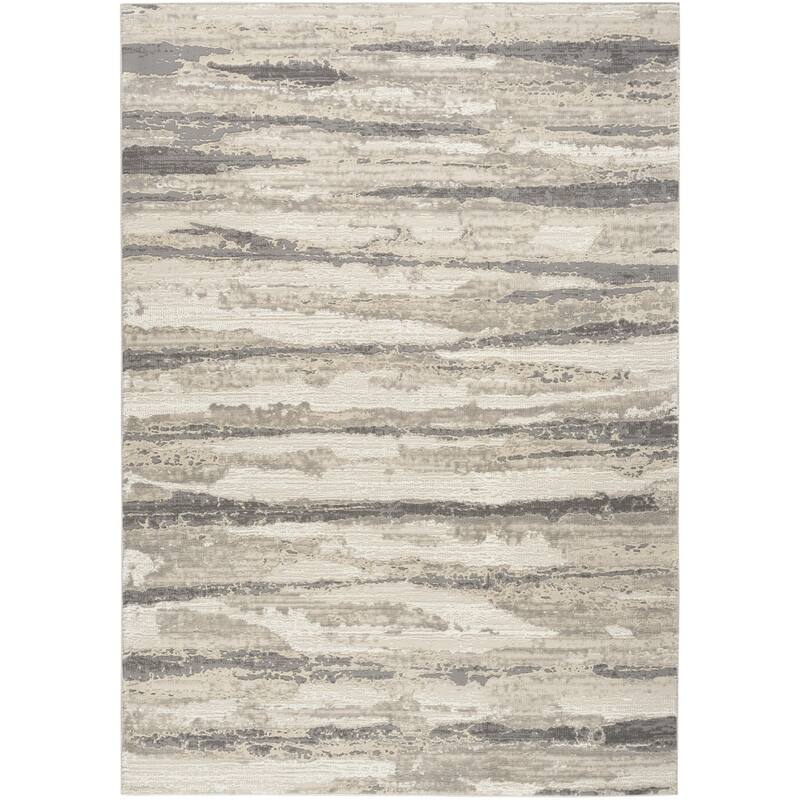 Power Loomed Abstract Modern Non Skid Stain Resistant Area Rug - 87' X '63' X '0.5