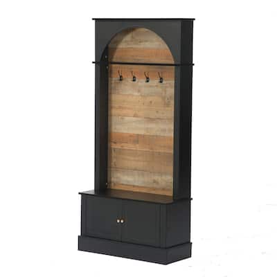 4-In-1 Hall Tree With Shoe Bench and Coat Rack for Entryway, Bedroom