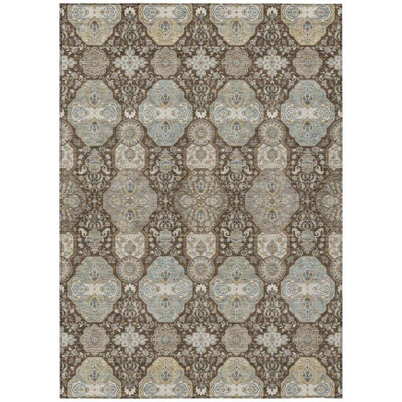 Machine Washable Indoor/ Outdoor Traditional Tracey Chantille Rug