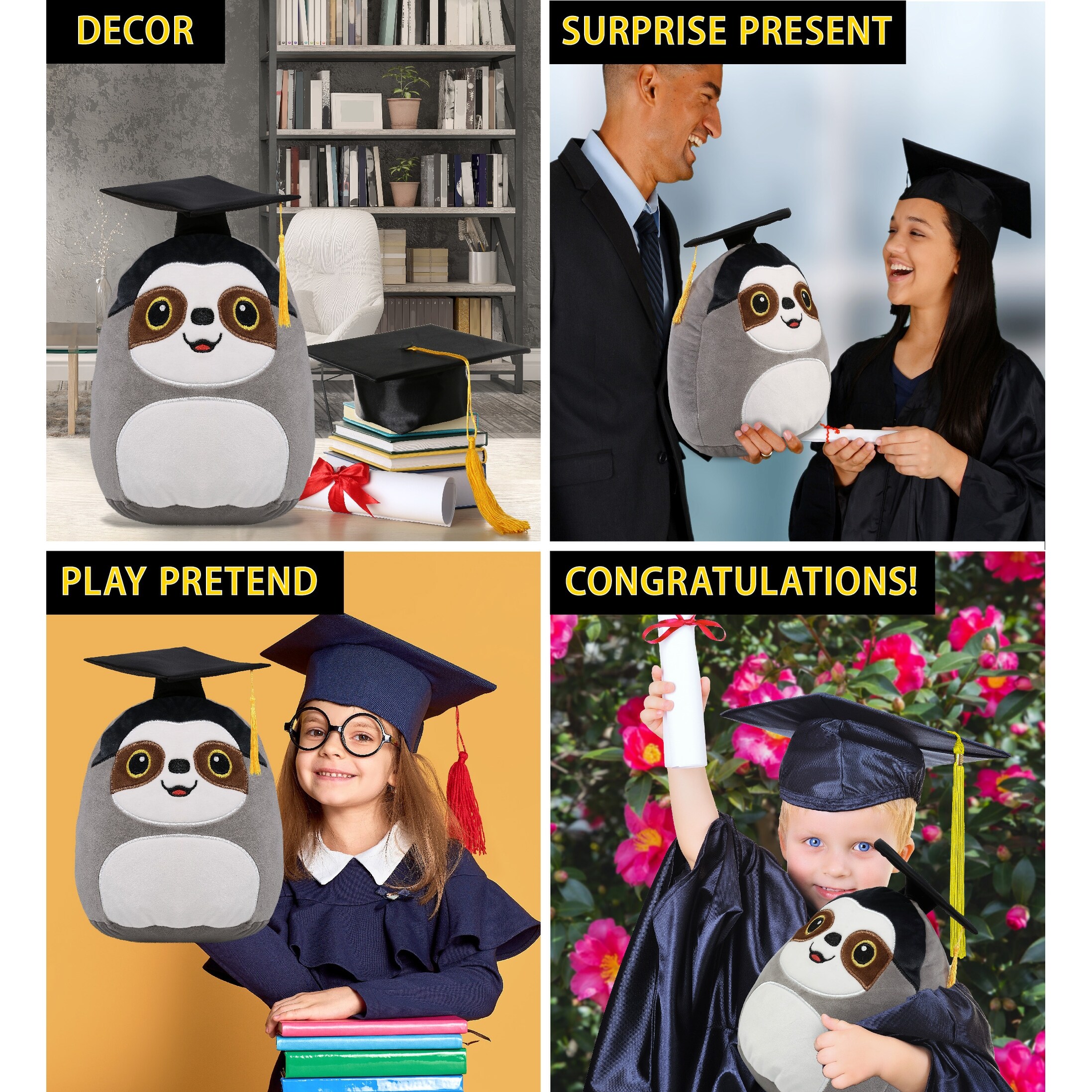 Graduation sloth plush store