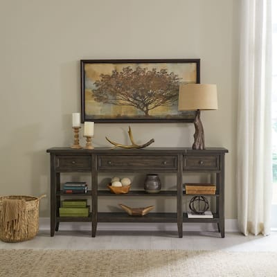 Paradise Valley Saddle Brown Hall Console Table