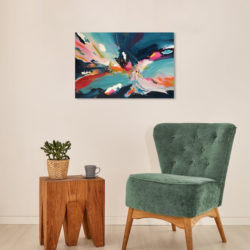 Wynwood Studio Abstract Antesala Blue and Teal Modern & Contemporary Wall Art Canvas Print
