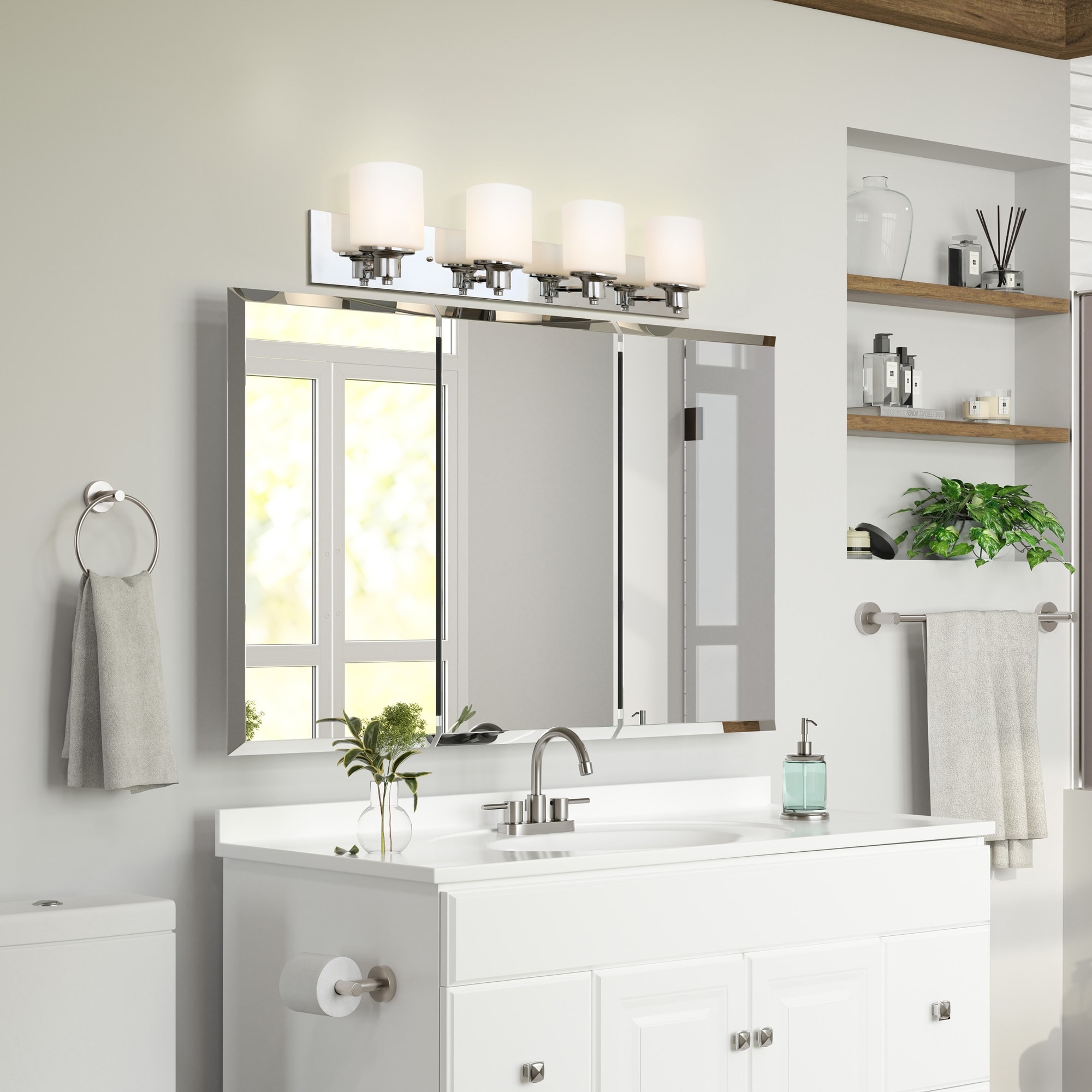 Dane Vanity Light Traditional 4-Light Indoor Bathroom Light Fixture