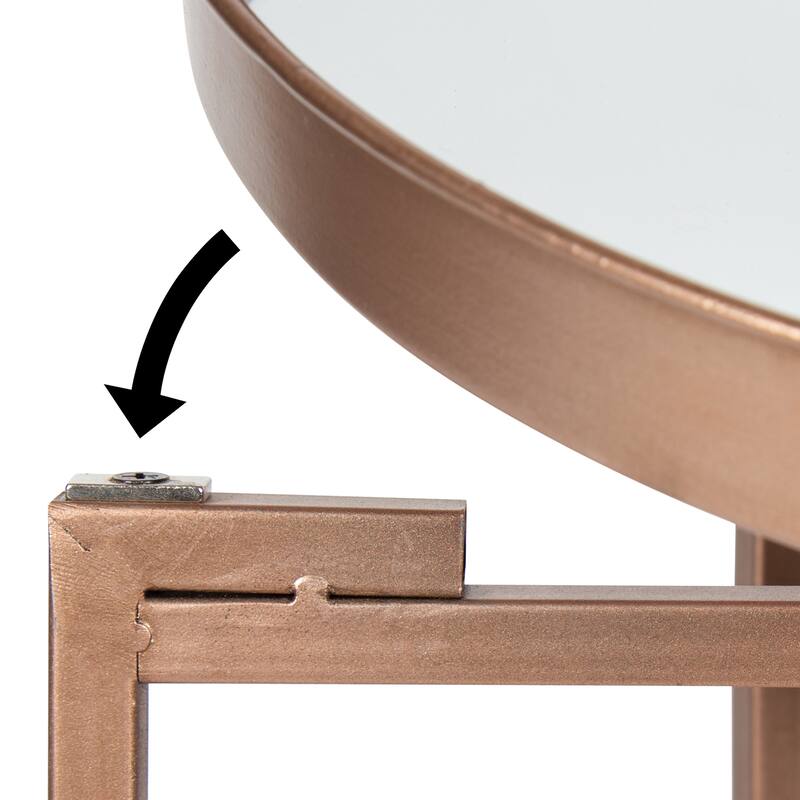 Kate and Laurel Celia Round Metal Coffee Table - 28.25x28.25x19