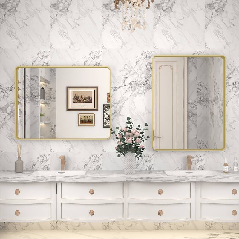 Aluminum alloy Framed Tempered Glass Wall Bathroom Vanity Mirror