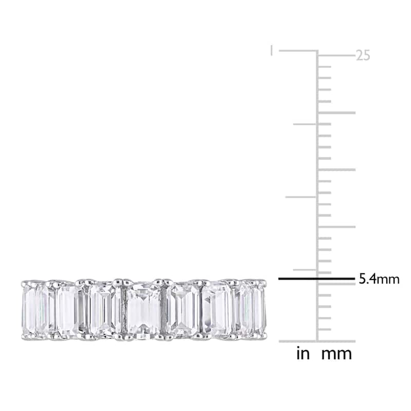 Miadora 5 3/4ct DEW Emerald Cut Created Moissanite Eternity Ring in 14k White Gold