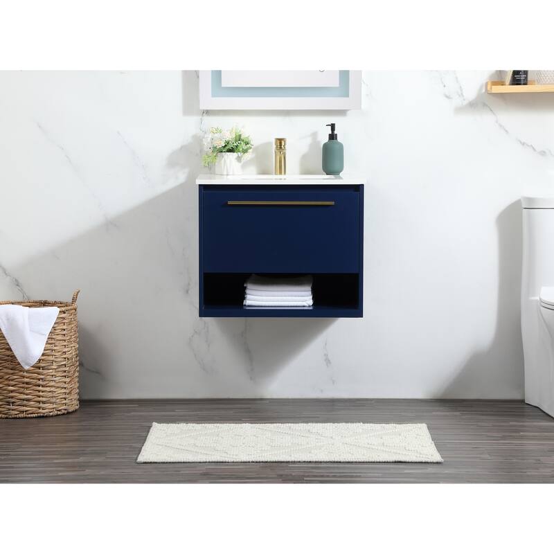 Brush 24 - 30 Inch Single Bathroom Vanity - Blue - 24 Inches