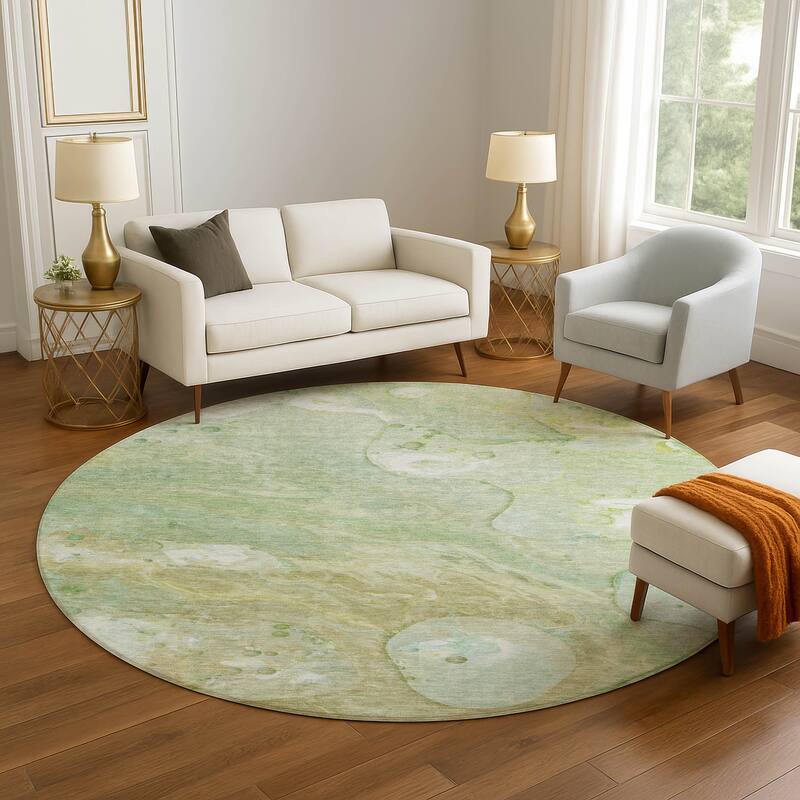 Premium Washable Super Soft Abstract Chic Mayfield Rug - Sage - 8' x 8'