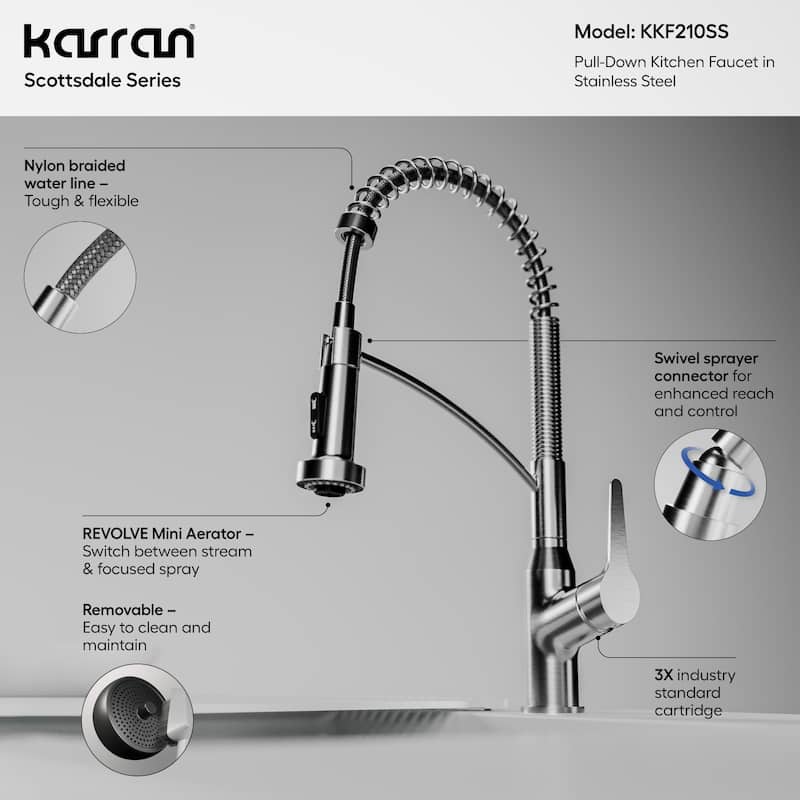 Karran Scottsdale Single-Handle Pull-Down Sprayer Kitchen Faucet