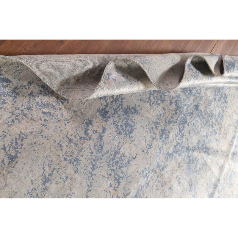 All-Over Abstract Indian Area Rug Hand-Knotted Wool Carpet - 6'6" x 9'10"