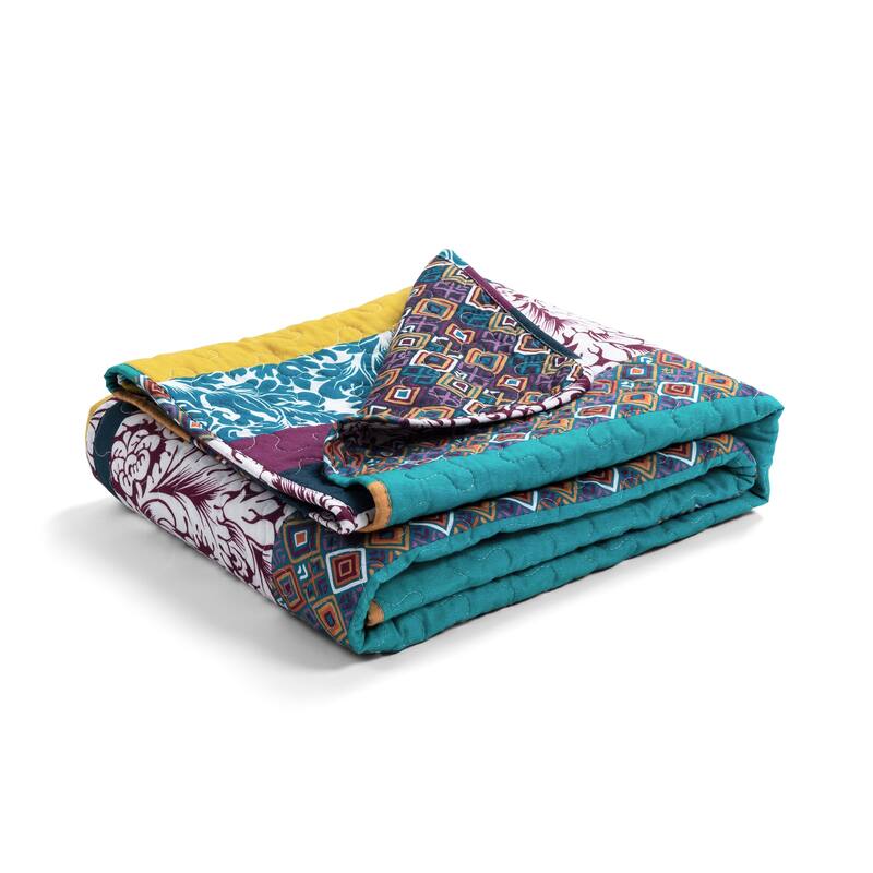The Curated Nomad La Boheme Striped Quilted Throw