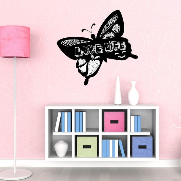 slide 2 of 5, Walplus Butterfly Blackboard Chalkboard Wall Sticker Decal Nursery Art