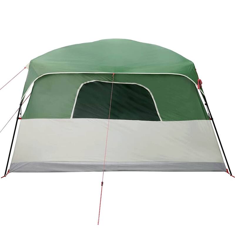 vidaXL Family Tent Cabin 10-Person Green Waterproof - 191.7" x 131.9" x 87.8"/85.8"