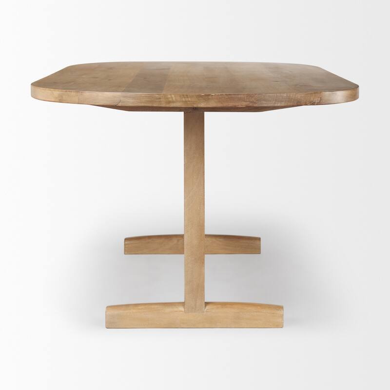 Viktor 84" Light Brown Solid Wood Dining Table - 84"L x 42"W x 30"H