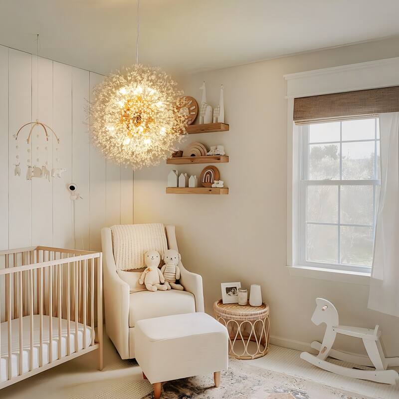 9/ 16-Light Modern Glam Large Round Globe Starburst Crystal Pendant Sphere Sputnik Firework Chandelier