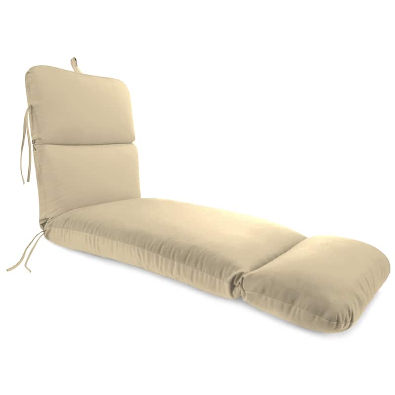Sunbrella 74" x 22" Outdoor Chaise Lounge Cushion with Ties and Loop - 74'' L x 22'' W x 5'' H - Canvas Antique