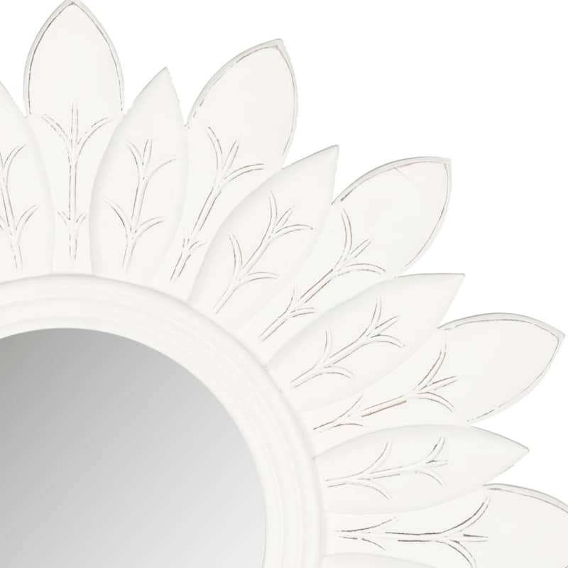 SAFAVIEH Leandra White Sunburst 30-inch Decorative Mirror - 30" x 30" x 0.8" - 30Wx1Dx30H