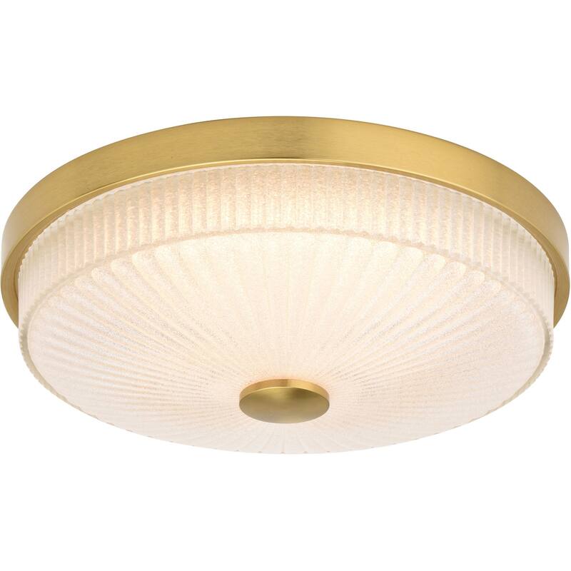 Vaxcel Lighting C0325 Preston 13" Wide LED Flush Mount Drum Ceiling - Natural Brass