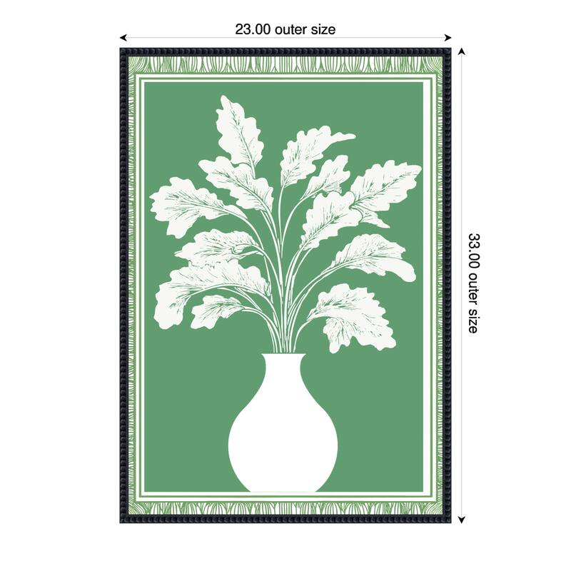 Vase Silhouette by Casa Cartissi Framed Canvas Wall Art Print - 23 x 33 in