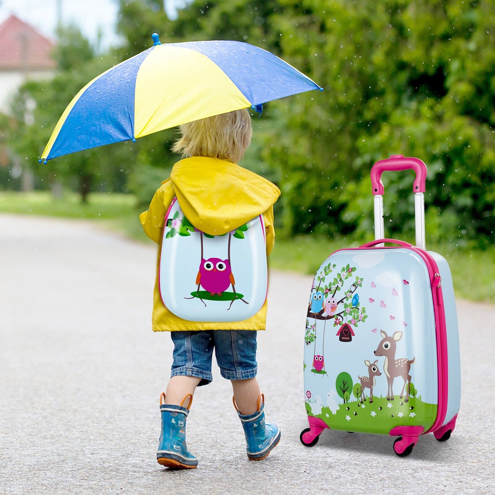 2 Pieces 12 Inch 16 Inch Kids Luggage Set with Backpack and Suitcase for Travel 18 x 12 x 8.5 L x W x H Bed Bath Beyond 41048919