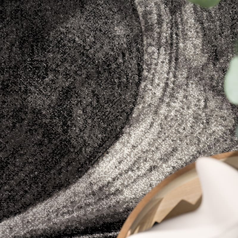 Modern Area Rug for Living Room with Abstract Waves Design