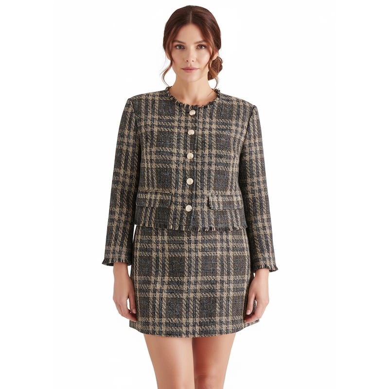 Steve Madden Cropped Tweed Jacket