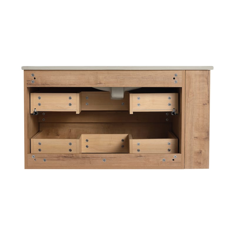 Bathroom Vanity With Sink In 30/36 Inch, Floating Bathroom Vanity With Soft Close Drawers and adjustable shelves
