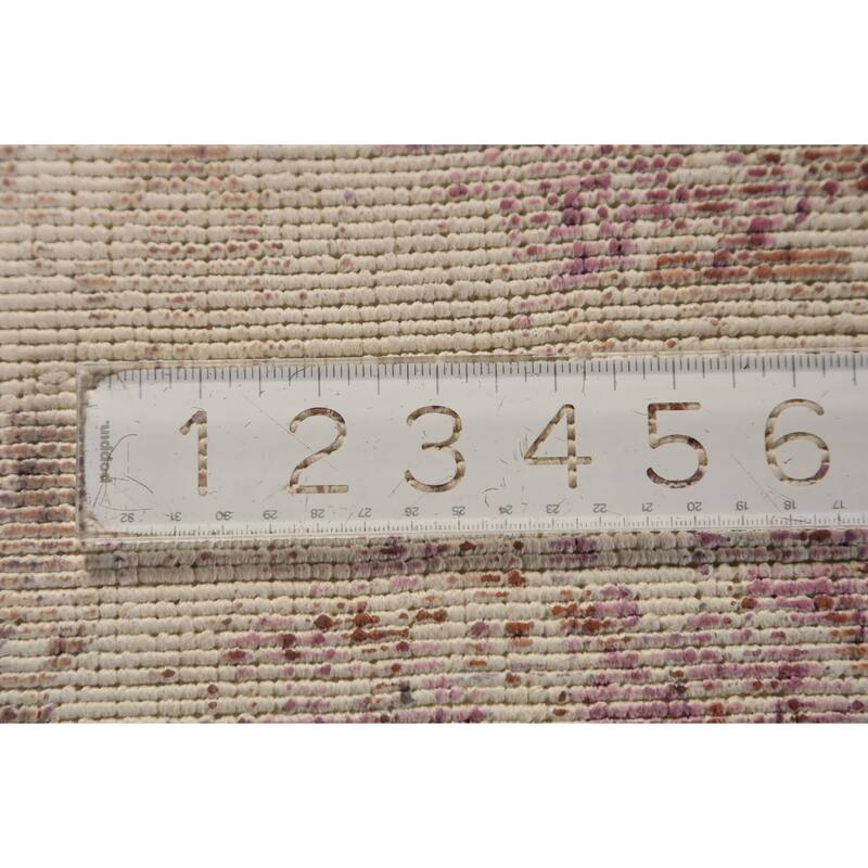 Modern Abstract Indian Area Rug Handmade Multi-Color Wool Carpet - 8'11"x 11'9"