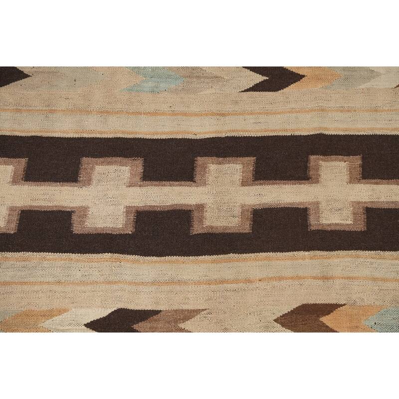 Natural Dye Kilim Geometric Tribal Oriental Area Rug Wool Flat-woven - 6'6" x 8'1"