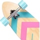 preview thumbnail 6 of 7, 42 in. Geometric Pink Longboard Skateboard Drop Through Deck Complete Maple Cruiser Freestyle, Camber Concave