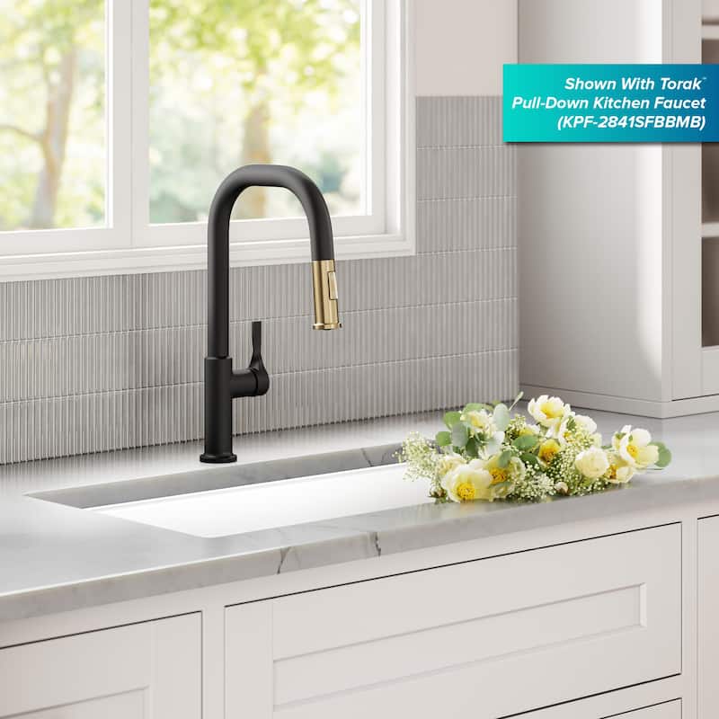 KRAUS Granite Black Onyx 31 inch 1-Bowl Undermount Kitchen Sink