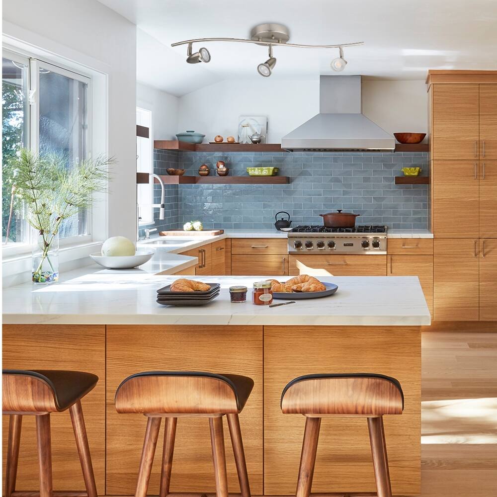 Kenzie 3 Light LED Flush Mount Ceiling and Wall Light - Brushed Nickel