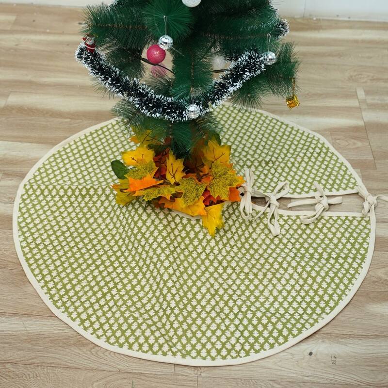 Fabdivine Cotton Christmas Tree Skrit Office Decor Block Print Holiday Gift